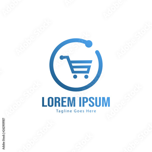 Shopping logo template design. Shopping logo with modern frame isolated on white background