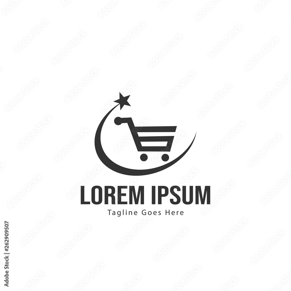 Shopping logo template design. Shopping logo with modern frame isolated on white background Shopping logo template design. Shopping logo with modern frame isolated on white background
