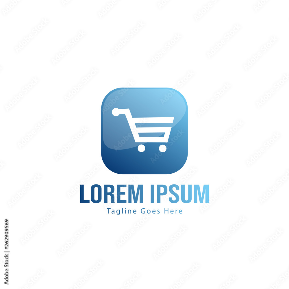 Shopping logo template design. Shopping logo with modern frame isolated on white background Shopping logo template design. Shopping logo with modern frame isolated on white background