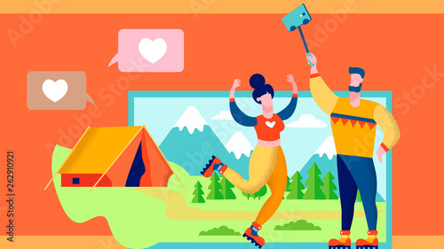 Bloggers, Streamers Married Couple Illustration