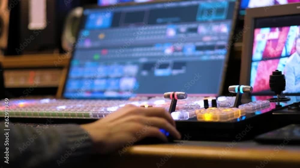 person working during a live broadcast