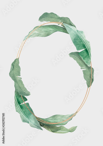 Tropical leaves frame