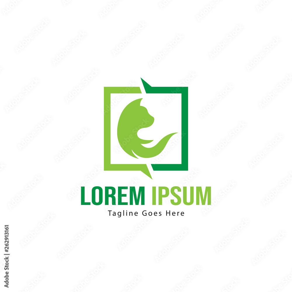 Cat logo template design. Cat logo with modern frame isolated on white background Cat logo template design. Cat logo with modern frame isolated on white background