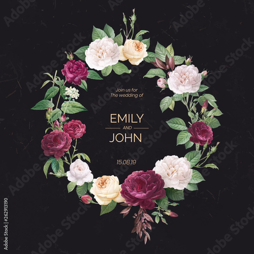Floral wedding invitation