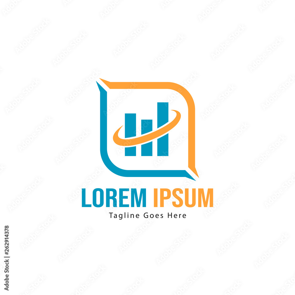 Chart logo template design. Chart logo with modern frame isolated on white background Chart logo template design. Chart logo with modern frame isolated on white background