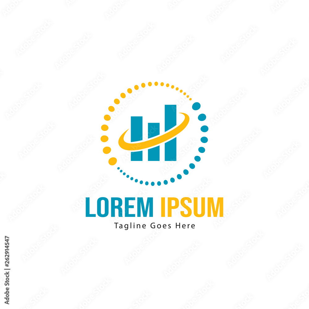 Chart logo template design. Chart logo with modern frame isolated on white background Chart logo template design. Chart logo with modern frame isolated on white background