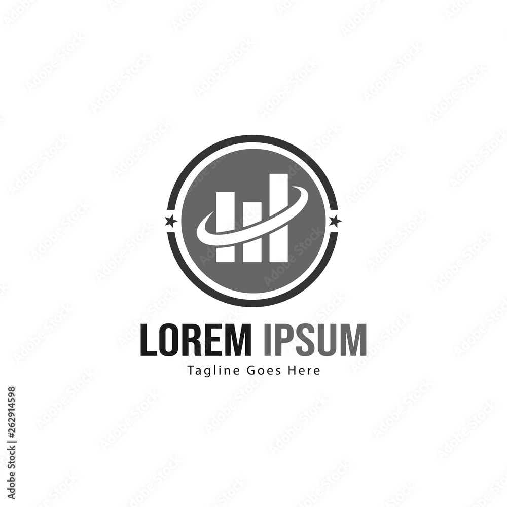 Chart logo template design. Chart logo with modern frame isolated on white background Chart logo template design. Chart logo with modern frame isolated on white background