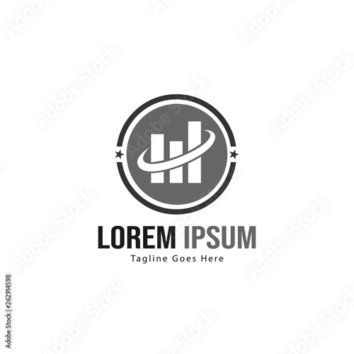 Chart logo template design. Chart logo with modern frame isolated on white background