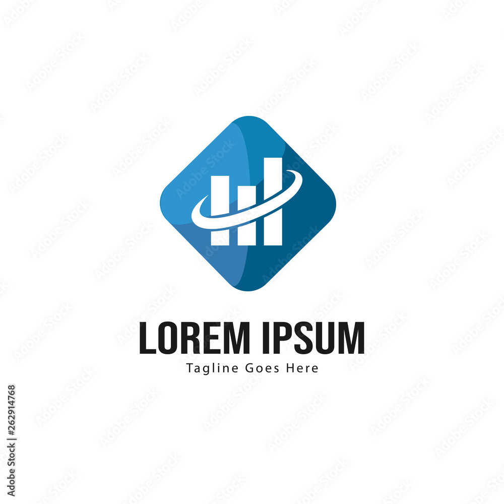 Chart logo template design. Chart logo with modern frame isolated on white background Chart logo template design. Chart logo with modern frame isolated on white background