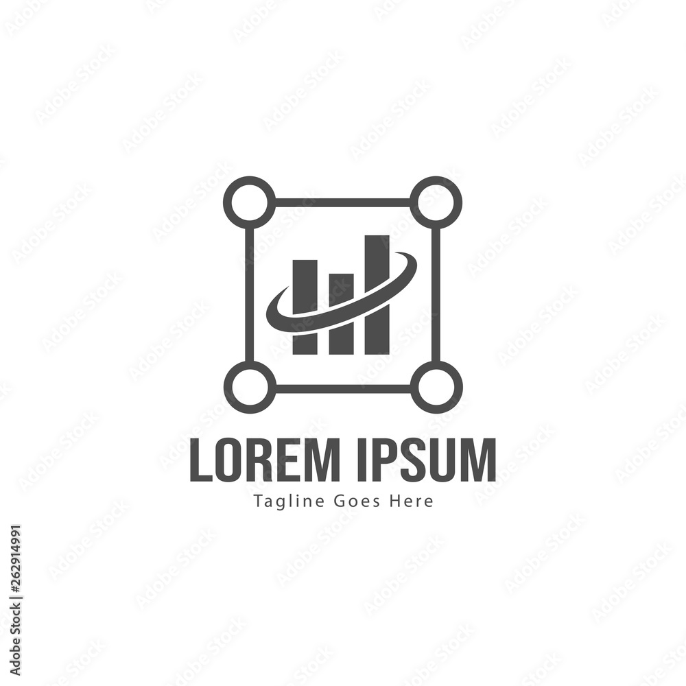 Chart logo template design. Chart logo with modern frame isolated on white background Chart logo template design. Chart logo with modern frame isolated on white background