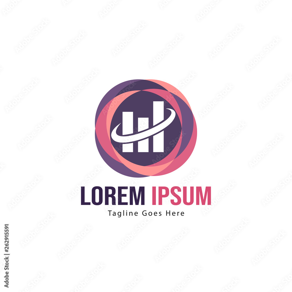 Chart logo template design. Chart logo with modern frame isolated on white background Chart logo template design. Chart logo with modern frame isolated on white background