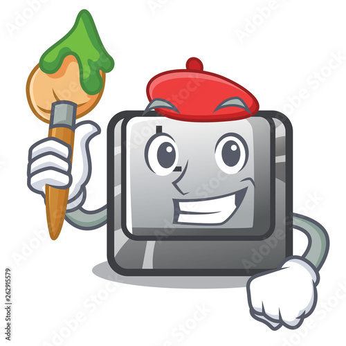 Artist button K attached to character keyboard