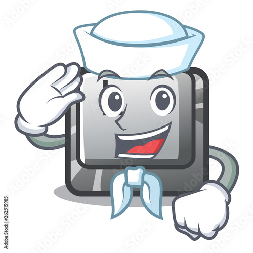 Sailor button K attached to character keyboard