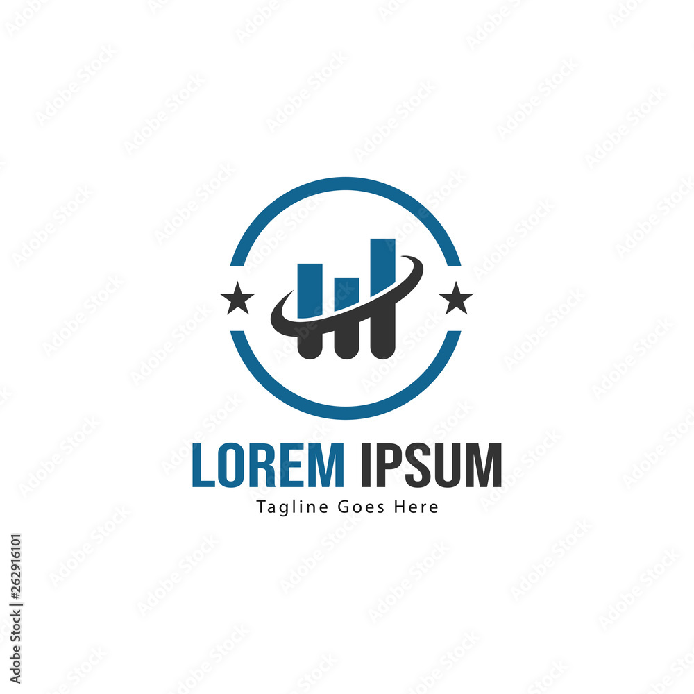 Chart logo template design. Chart logo with modern frame isolated on white background Chart logo template design. Chart logo with modern frame isolated on white background