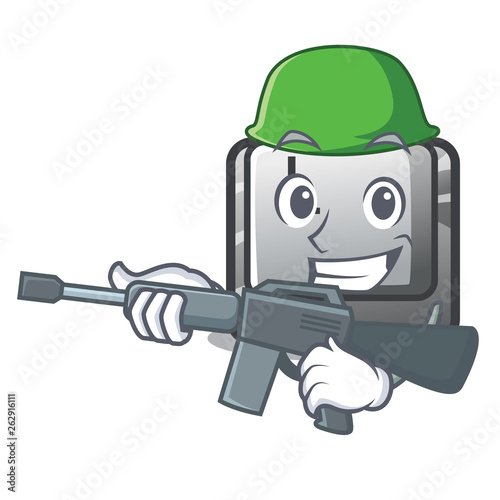 Army button K attached to character keyboard