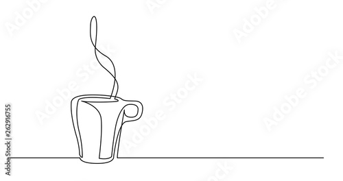 continuous line drawing of tall coffee cup