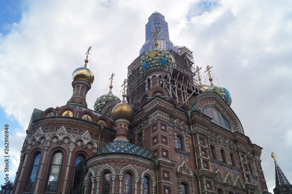 Fototapeta premium church, cathedral resurrection of the christ marker, Saint-Petersburg, Russia