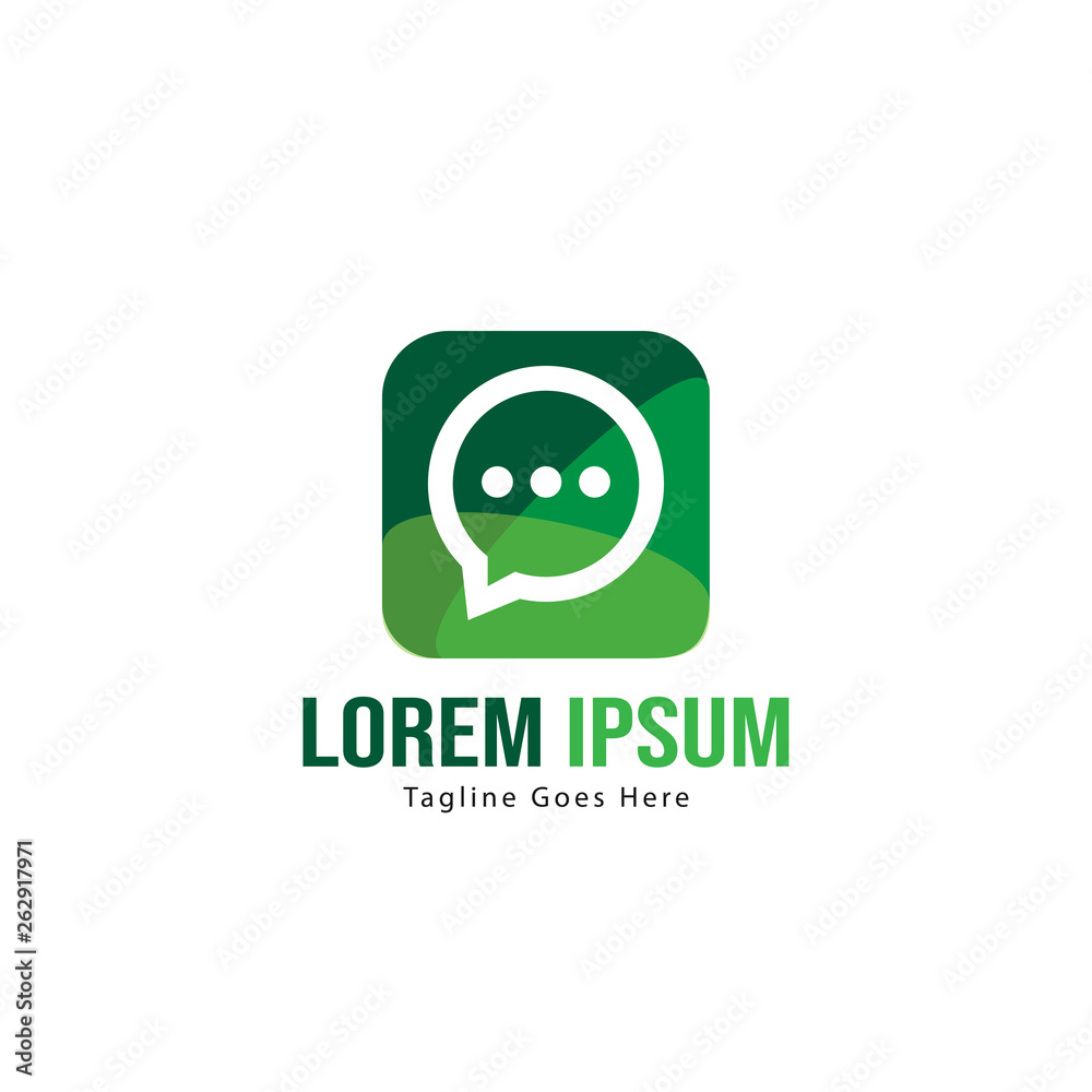 Chat logo template design. Chat logo with modern frame isolated on white background Chat logo template design. Chat logo with modern frame isolated on white background