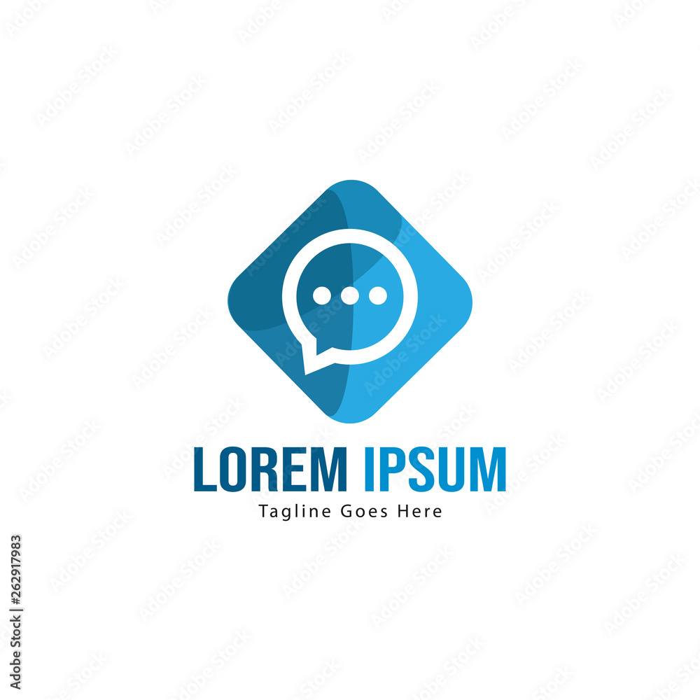 Chat logo template design. Chat logo with modern frame isolated on white background Chat logo template design. Chat logo with modern frame isolated on white background
