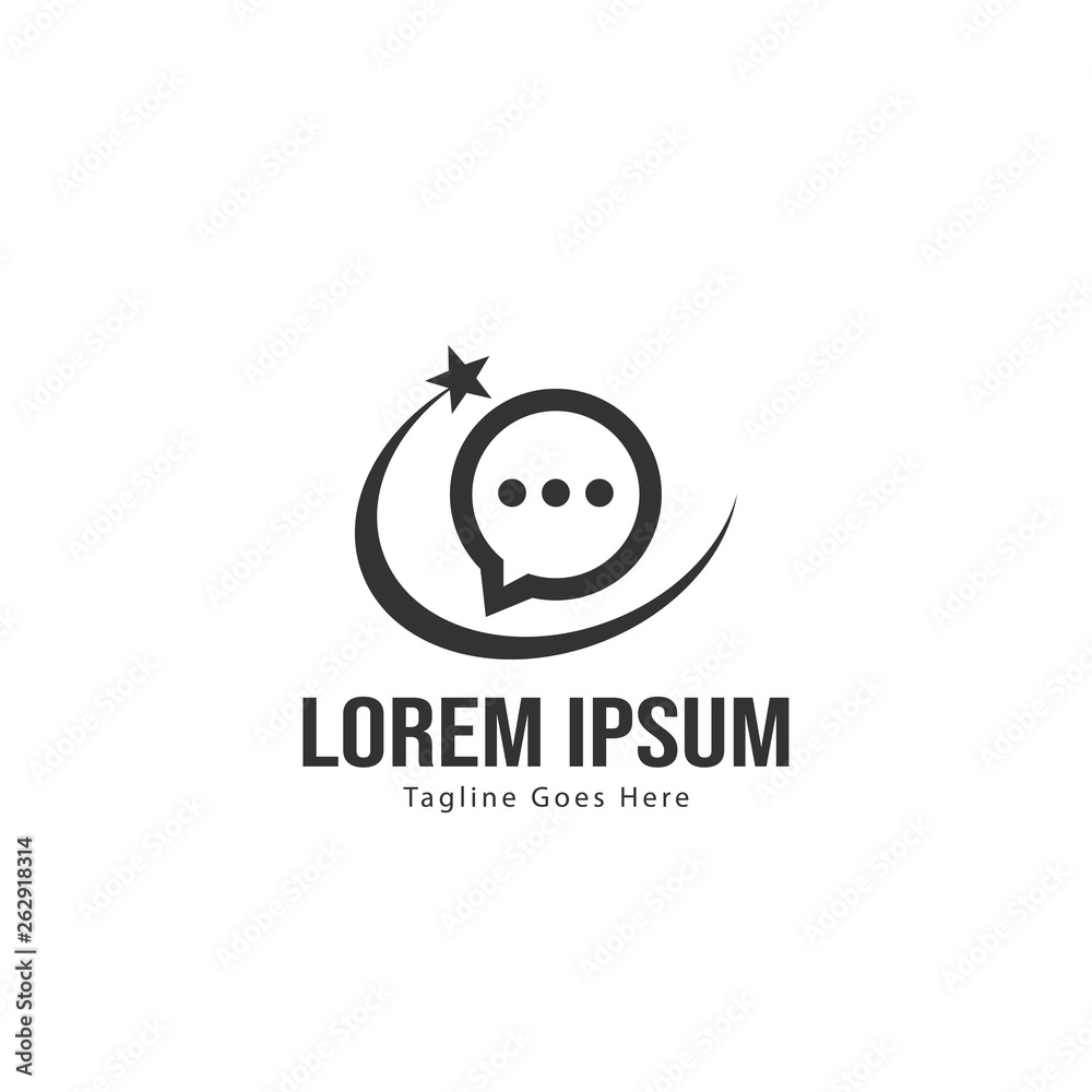 Chat logo template design. Chat logo with modern frame isolated on white background Chat logo template design. Chat logo with modern frame isolated on white background