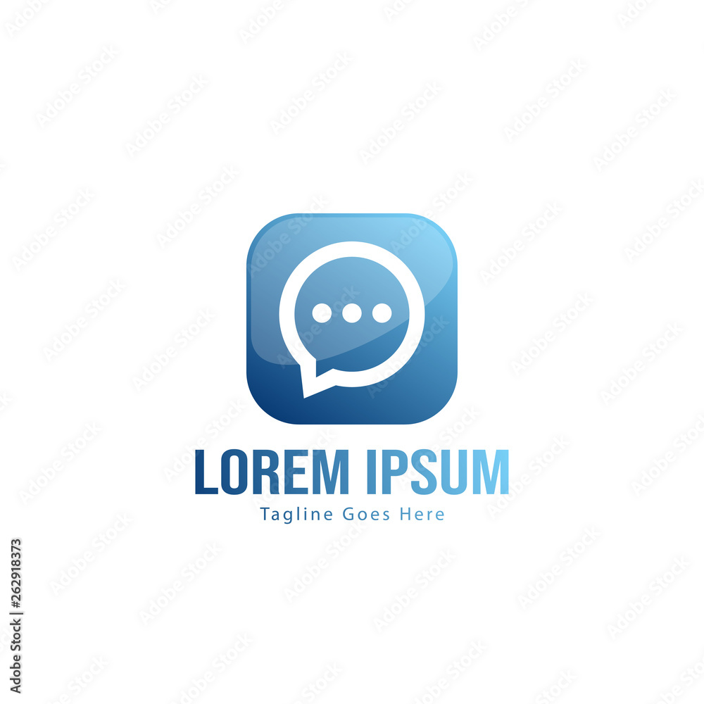 Chat logo template design. Chat logo with modern frame isolated on white background Chat logo template design. Chat logo with modern frame isolated on white background