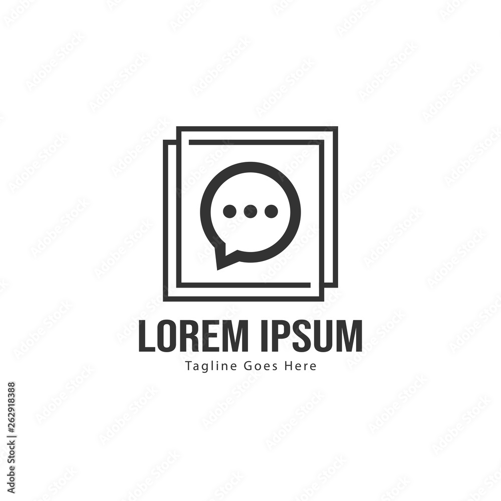 Chat logo template design. Chat logo with modern frame isolated on white background Chat logo template design. Chat logo with modern frame isolated on white background