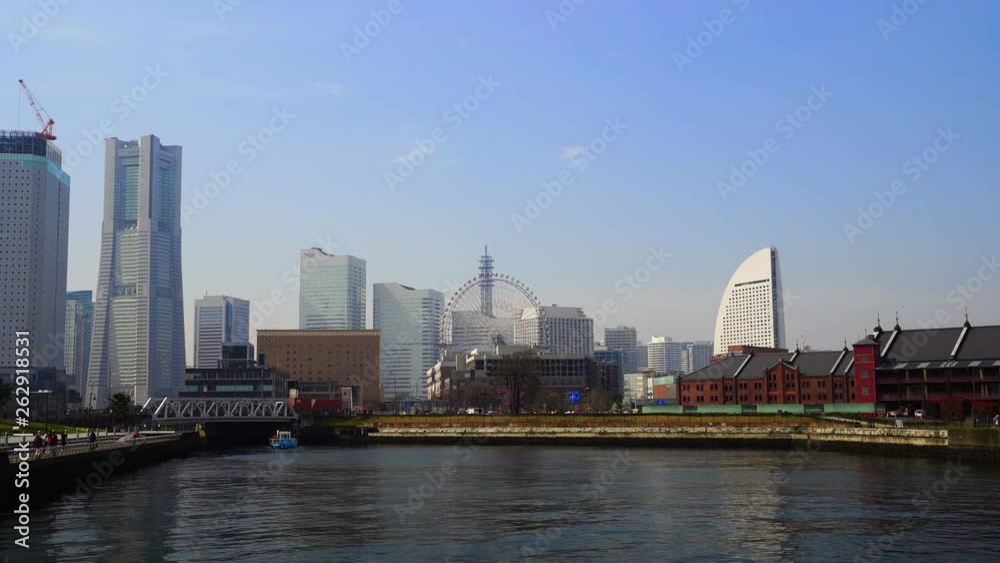 skyline of Minatomirai, view from the bay in Yokohama city, Japan skyline of Minatomirai, view from the bay in Yokohama city, Japan