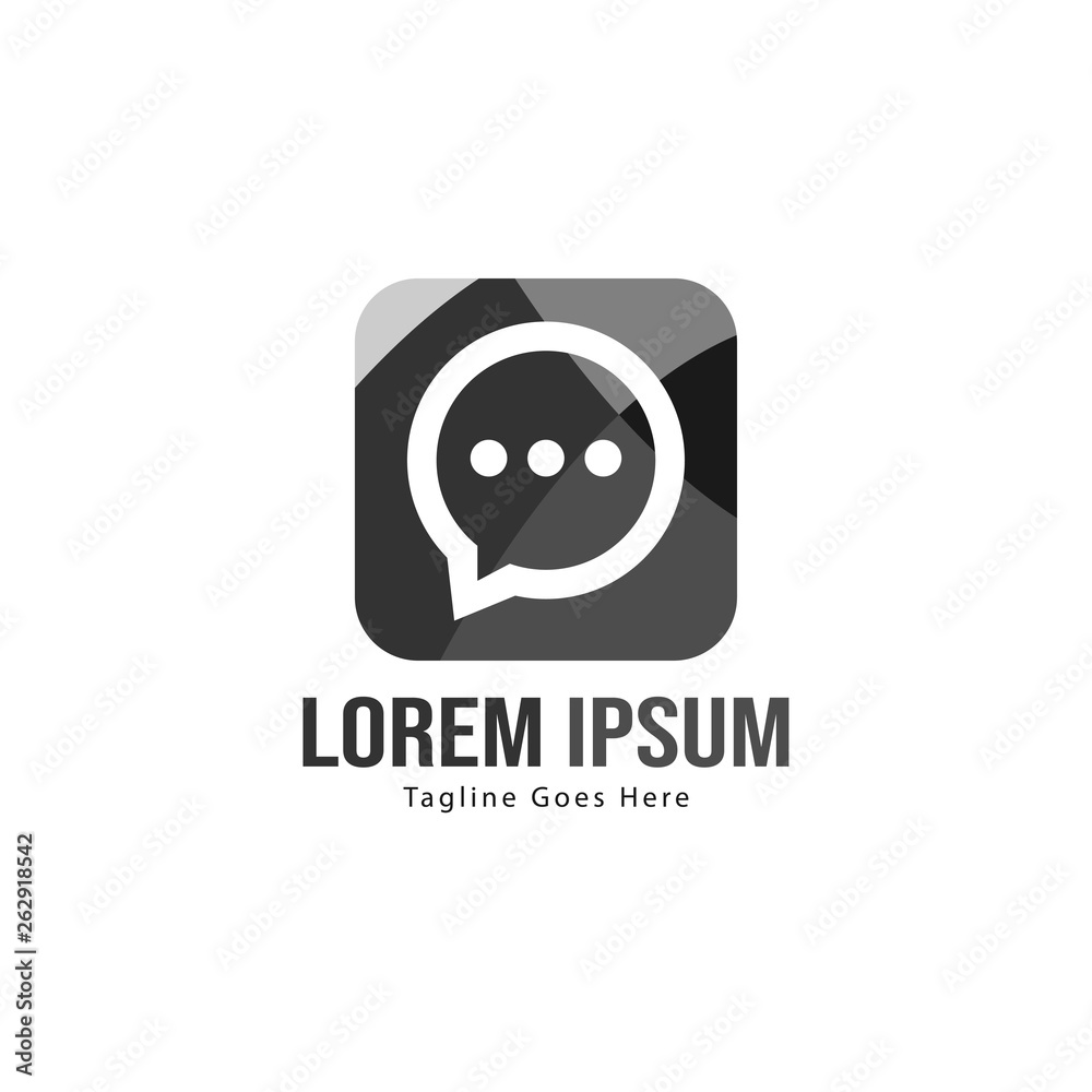 Chat logo template design. Chat logo with modern frame isolated on white background Chat logo template design. Chat logo with modern frame isolated on white background