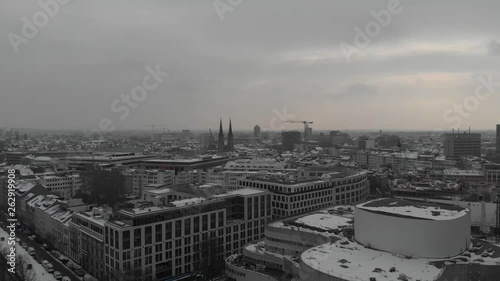 Duesseldorf winter drone flight photo