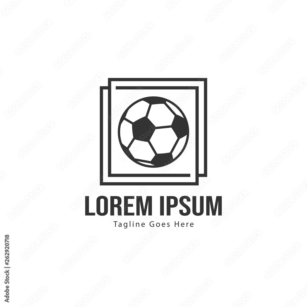 Football logo template design. Football logo with modern frame isolated on white background