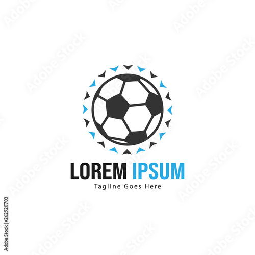 Football logo template design. Football logo with modern frame isolated on white background