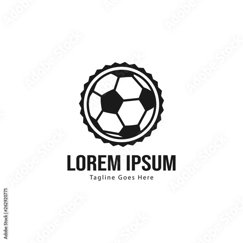 Football logo template design. Football logo with modern frame isolated on white background