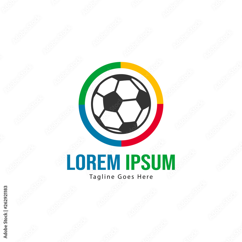 Obraz premium Football logo template design. Football logo with modern frame isolated on white background