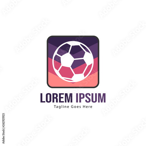 Football logo template design. Football logo with modern frame isolated on white background