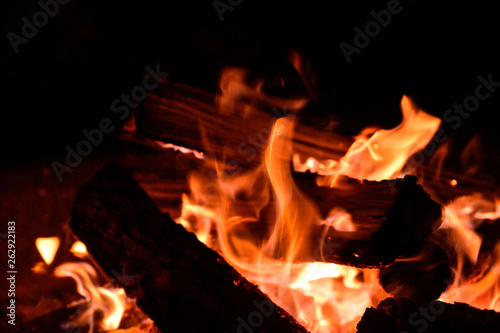 A Fire Burning During A Campfire