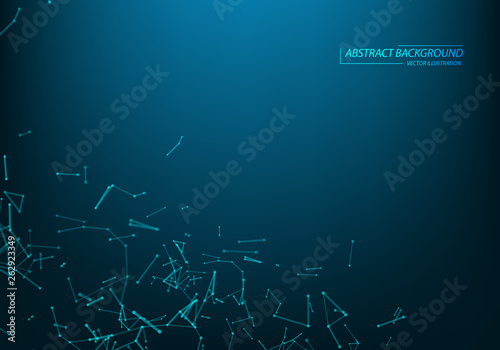 Abstract polygonal space. Background with connecting dots and lines.