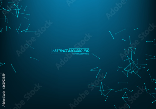 background with abstract particles. Connecting dots and lines. Big data concept.