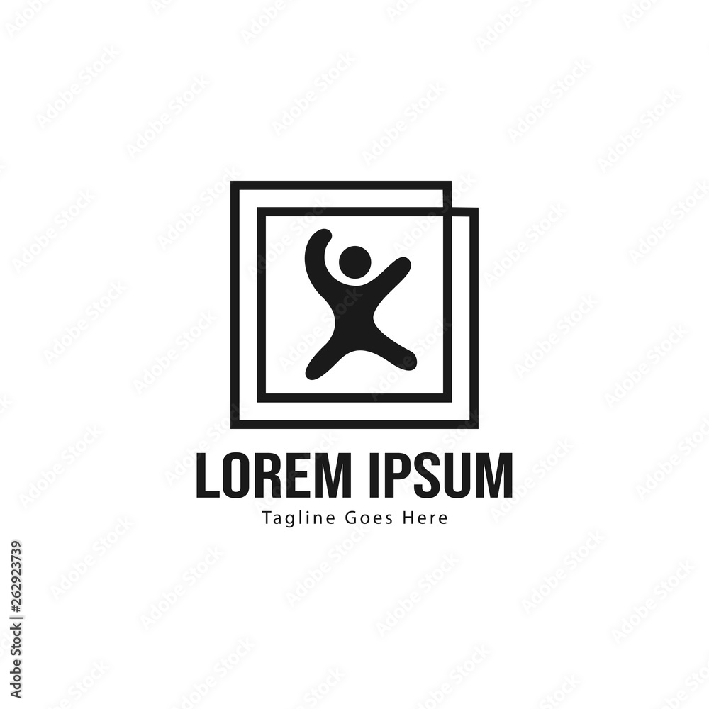 Kids logo template design. Kids logo with modern frame isolated on white background Kids logo template design. Kids logo with modern frame isolated on white background