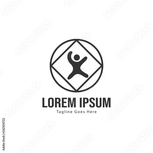 Kids logo template design. Kids logo with modern frame isolated on white background
