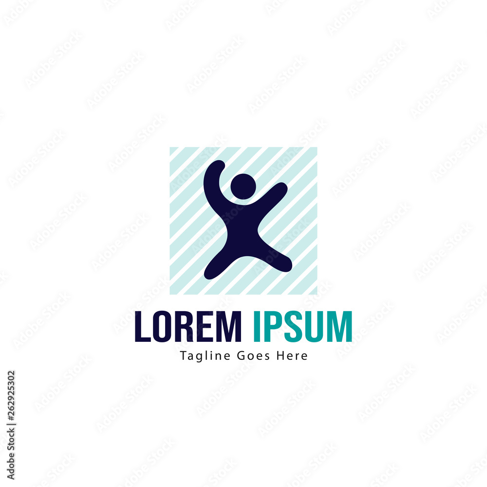 Fototapeta premium Kids logo template design. Kids logo with modern frame isolated on white background