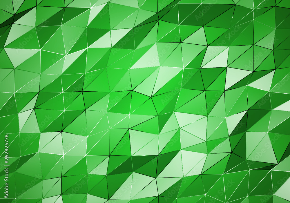 Abstract background of Green surface. Futuristic background with lines and low poly shape. 3D rendering. Abstract background of Green surface. Futuristic background with lines and low poly shape. 3D rendering.