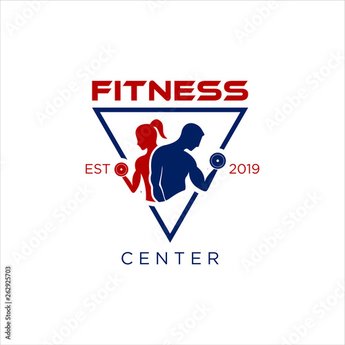 Fitness Logo Design Vector Stock. gym Logo Template. Crossfit logo Inspiration. Fitness Center Logo Design Sport