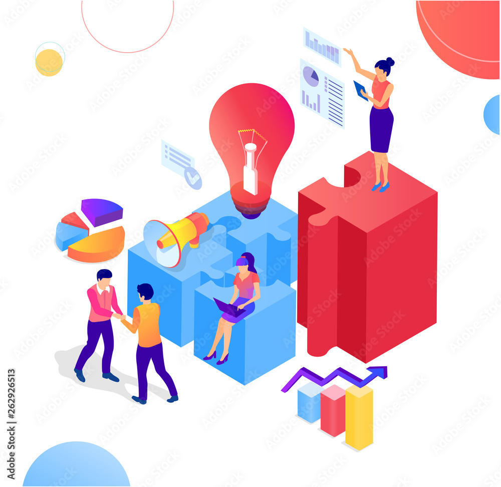 Business project. Design template with people work and create business ideas. Business project. Design template with people work and create business ideas.