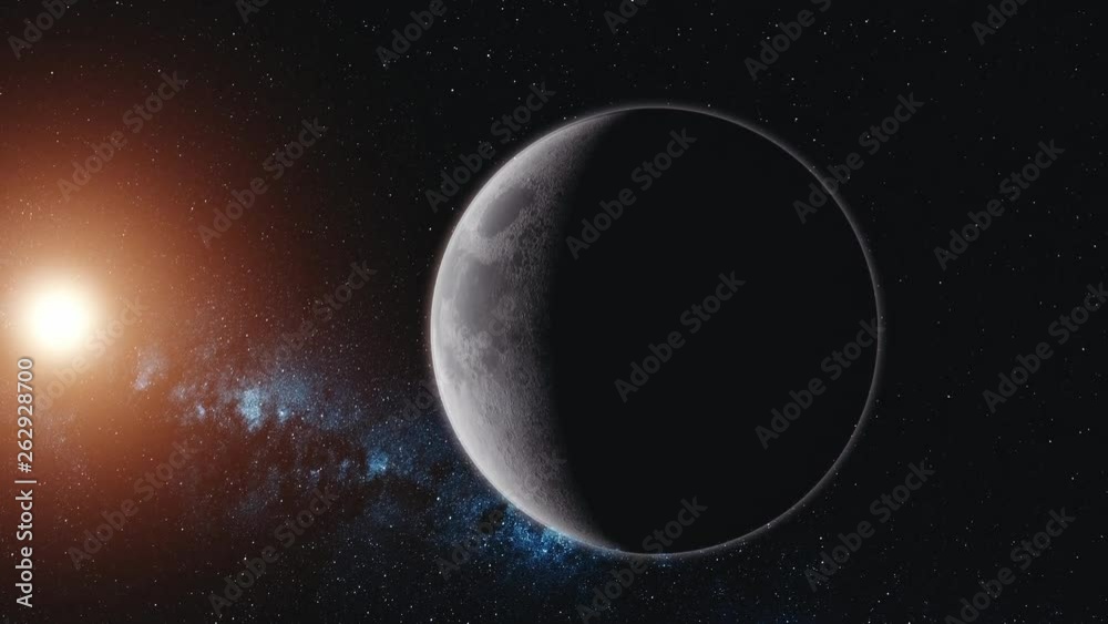 Moon Orbit Surface Sun Beam Glow Starry Galaxy. Planet Motion Sight Milky Way Background Deep Outer Space Navigation Universe Exploration 3D Animation 4k. Elements of this Media Furnished by NASA Moon Orbit Surface Sun Beam Glow Starry Galaxy. Planet Motion Sight Milky Way Background Deep Outer Space Navigation Universe Exploration 3D Animation 4k. Elements of this Media Furnished by NASA