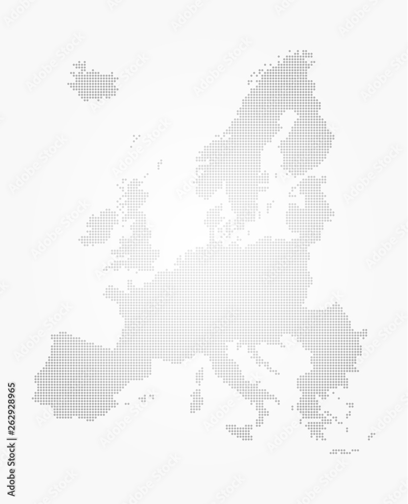 Obraz premium Europe map dot style on gray gradient background . Vector .