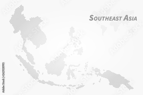 Southeast asia map . High detail dot design . Vector