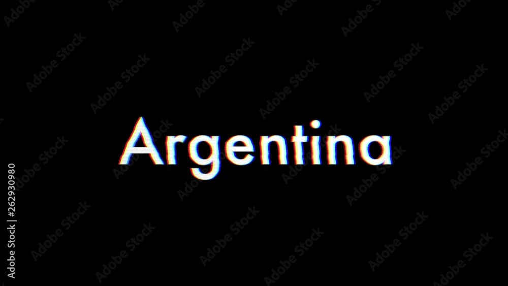 Argentina title animation with glitch effect