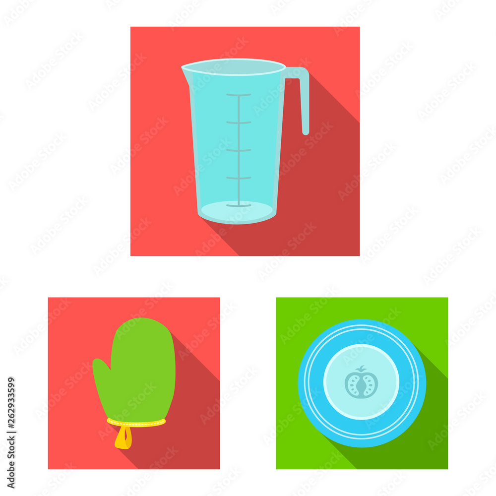 Isolated object of kitchen and cook symbol. Collection of kitchen and appliance stock symbol for web.