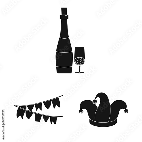 Isolated object of party and birthday symbol. Collection of party and celebration stock symbol for web.