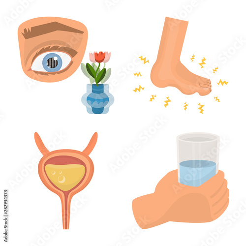 Isolated object of mellitus and diabetes logo. Set of mellitus and diet stock vector illustration.